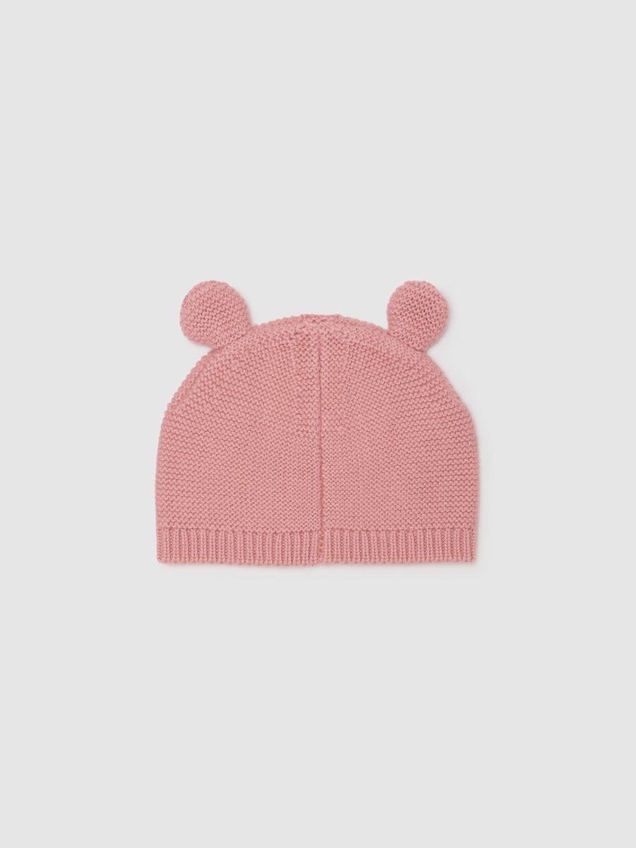 Baby hat in pure pink cotton_1