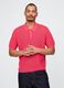 Pink Short Sleeve Polo in Textured Fabric_0