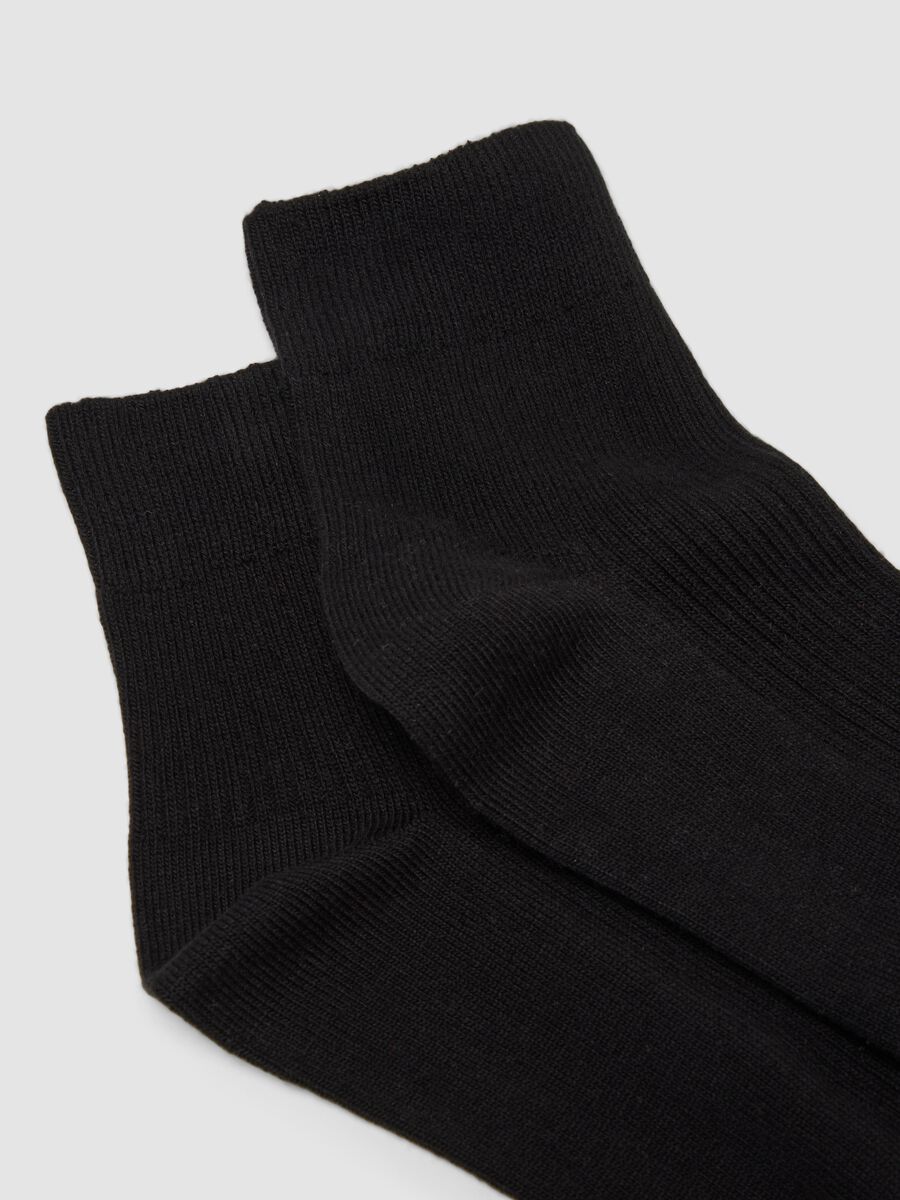 Black ankle socks in stretch cotton_2