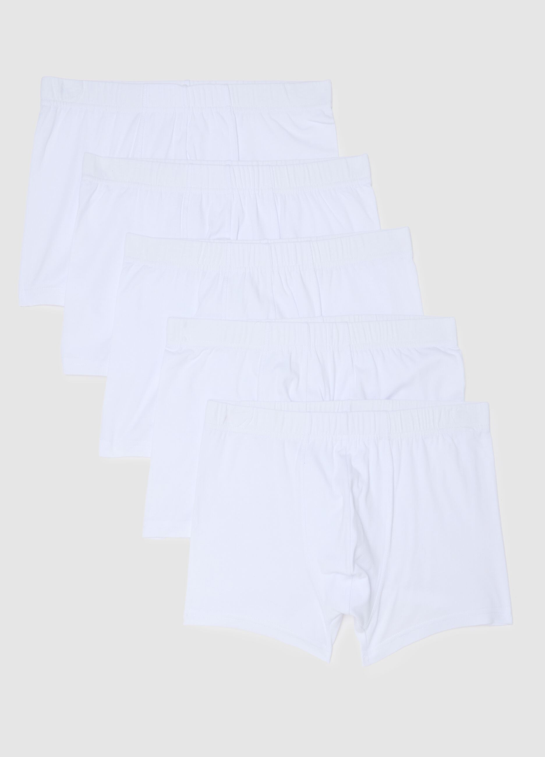Set of white stretch cotton boxer shorts