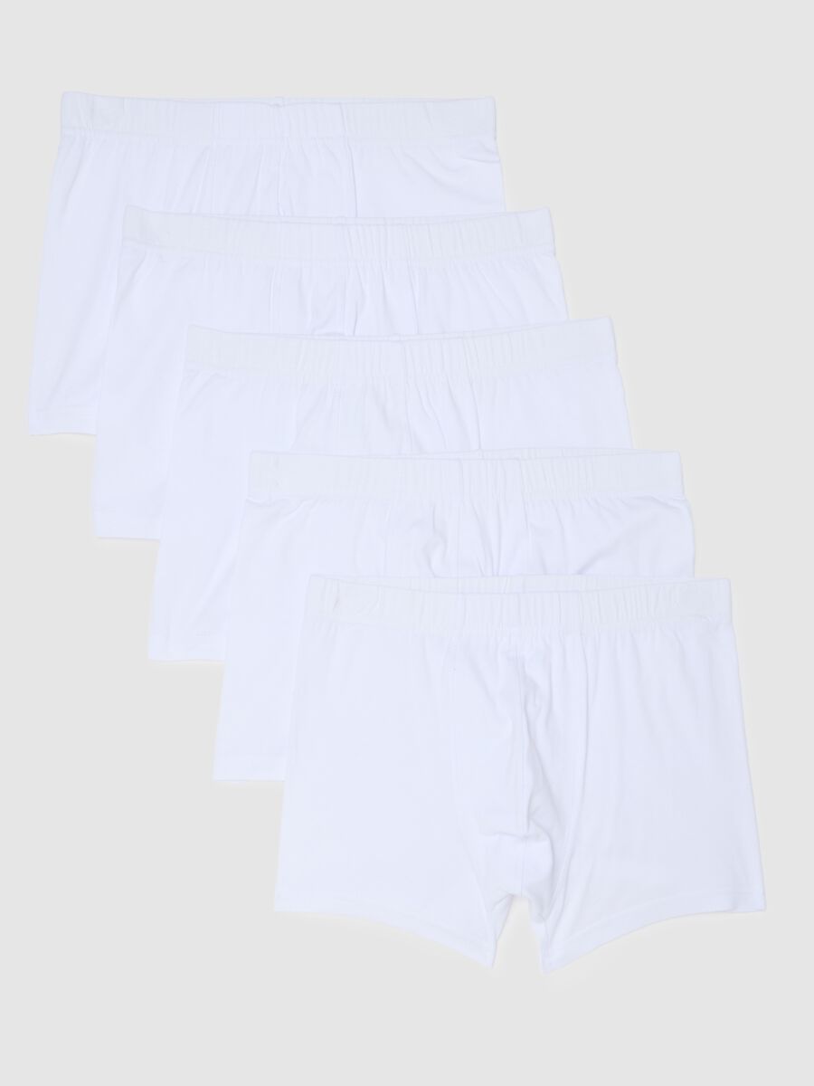 Multipack di cinque boxer in cotone elasticizzato bianchi_4