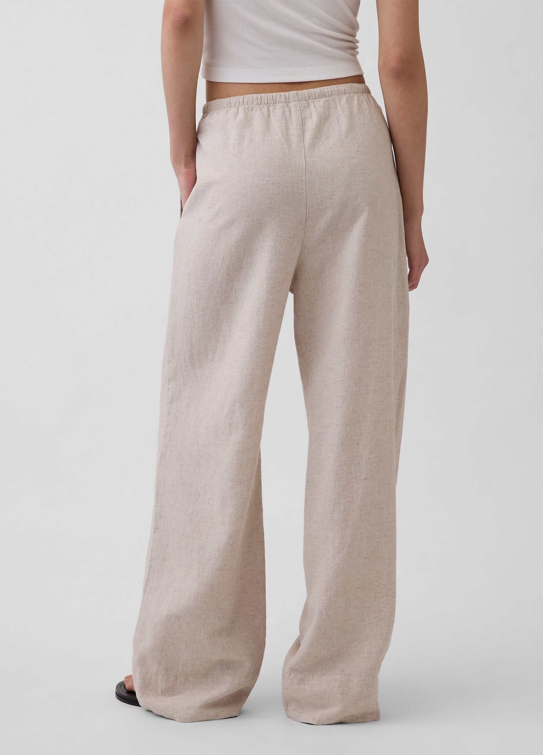 Linen-blend trousers