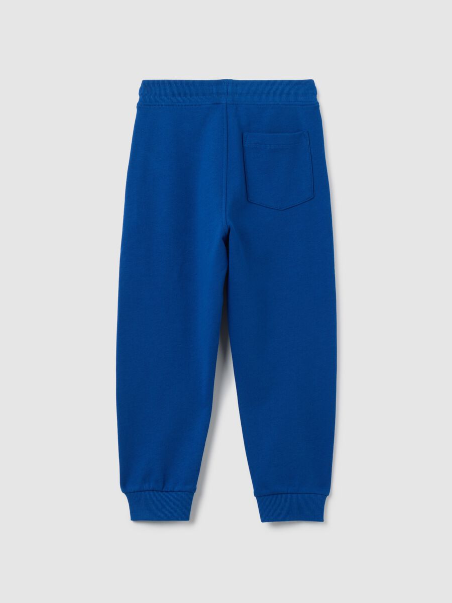 Children's blue jogger trousers in pure cotton regular fit_1
