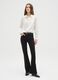 Black wide leg jeans in stretch cotton_0