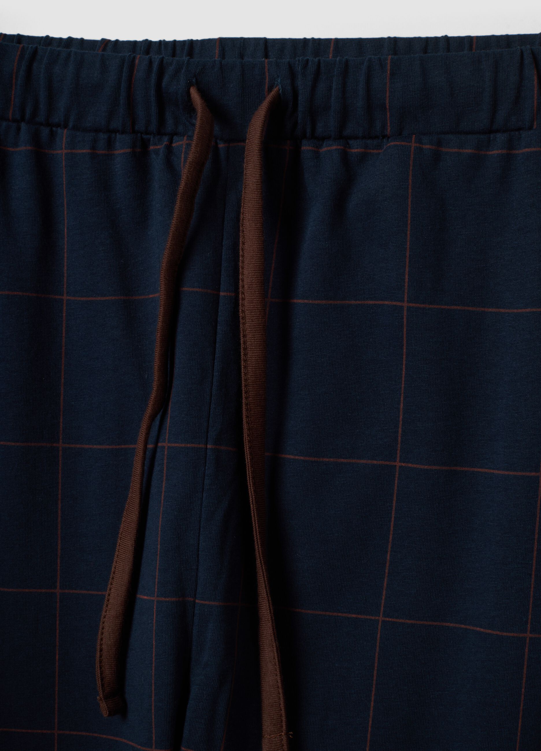 Blue pure organic cotton V-neck pyjamas