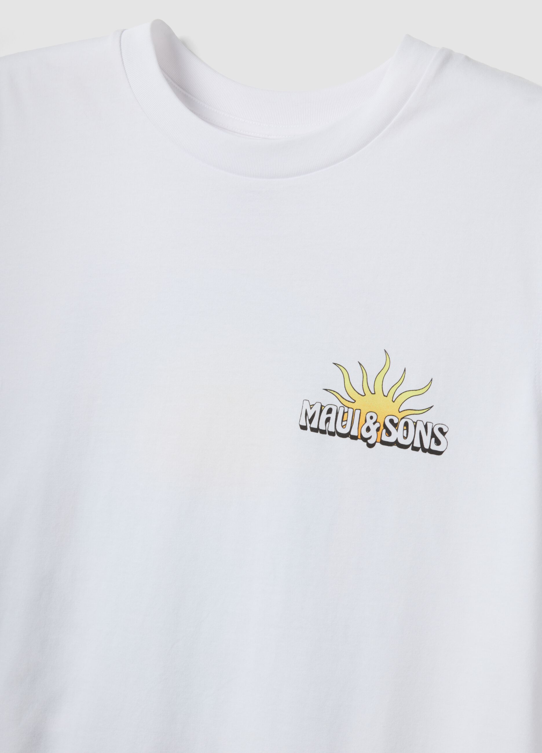 White pure cotton regular-fit vest with print