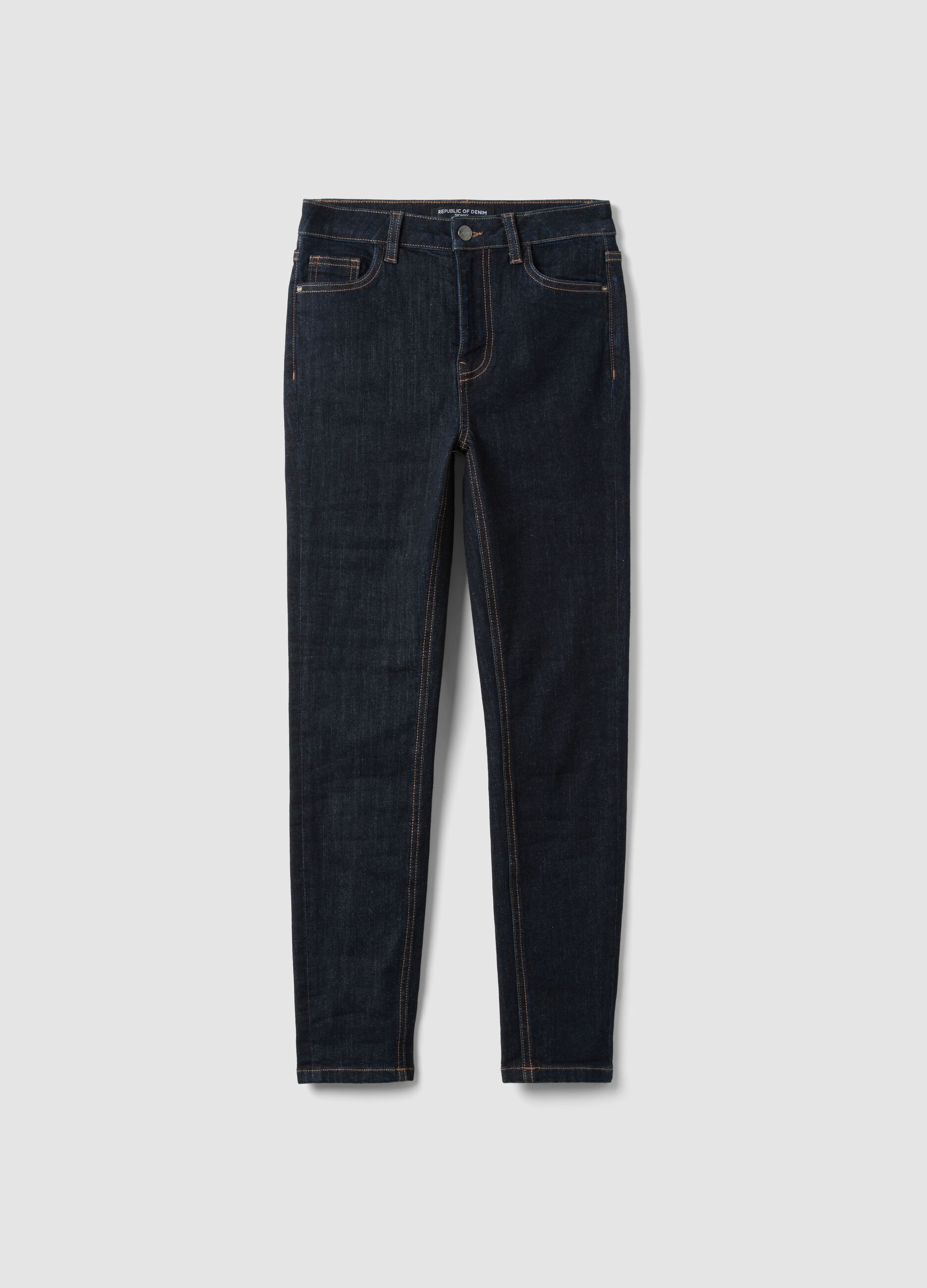 Blue denim skinny-fit jeans in stretch cotton