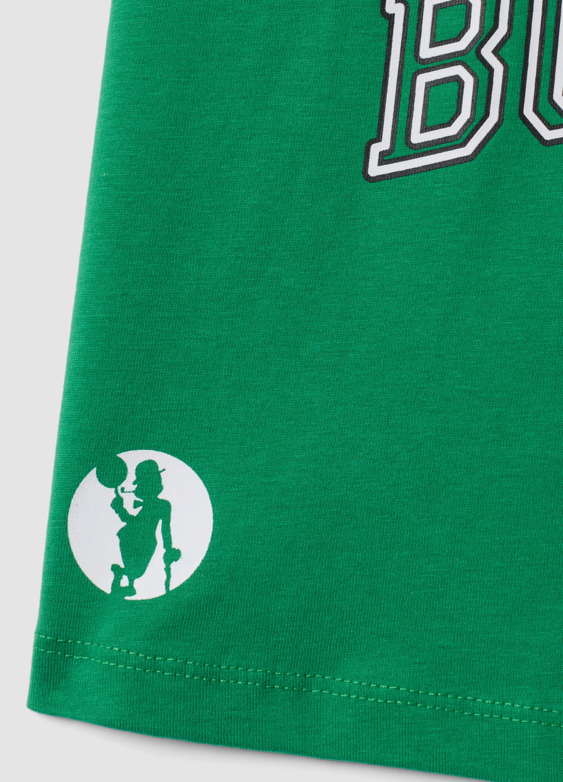 Green pure cotton short-sleeve T-shirt