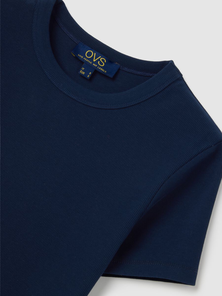 Stretch cotton blue T-shirt by Ovs_5