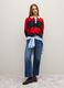Blue and red striped oversized sweater_1