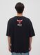 T-shirt nera in puro cotone con stampa Chicago Bulls_3