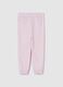 Baby girl's pink cotton blend trousers in regular fit_1