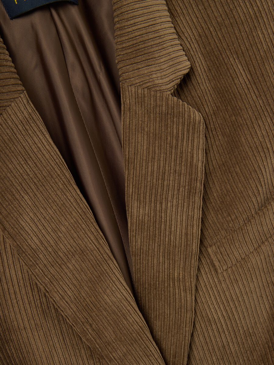 Blazer marrone a coste regular fit_6