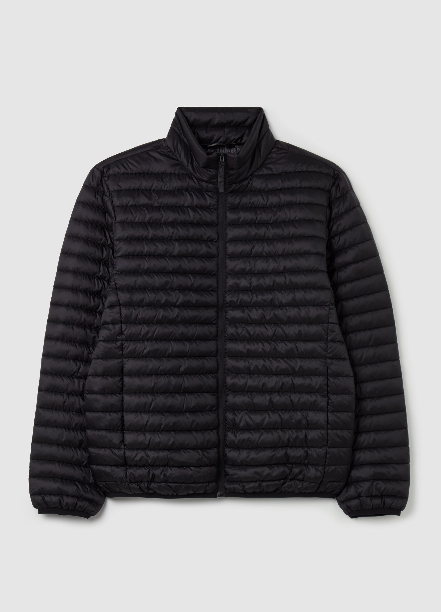 Full-zip ultralight quilted down jacket
