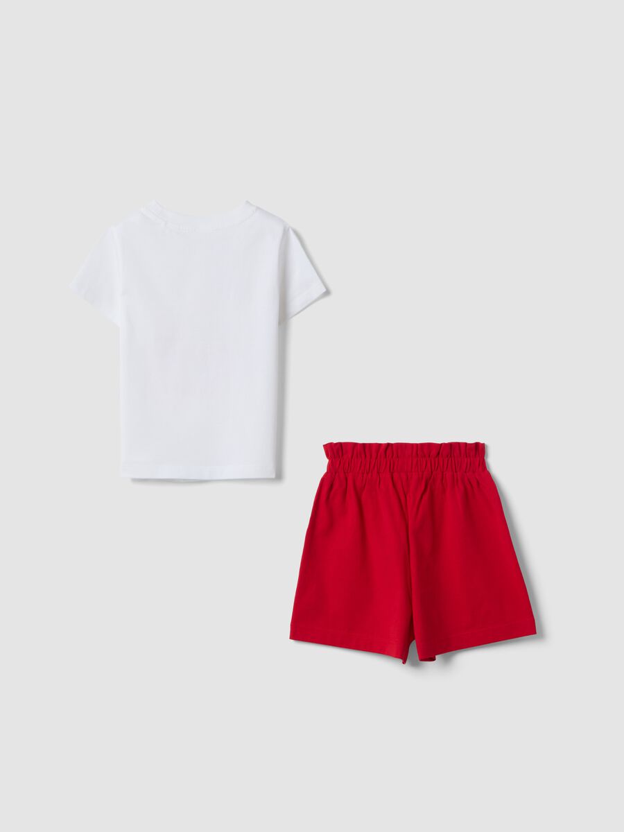 Set maglia shorts in puro cotone multicolor da bambina regular fit_1