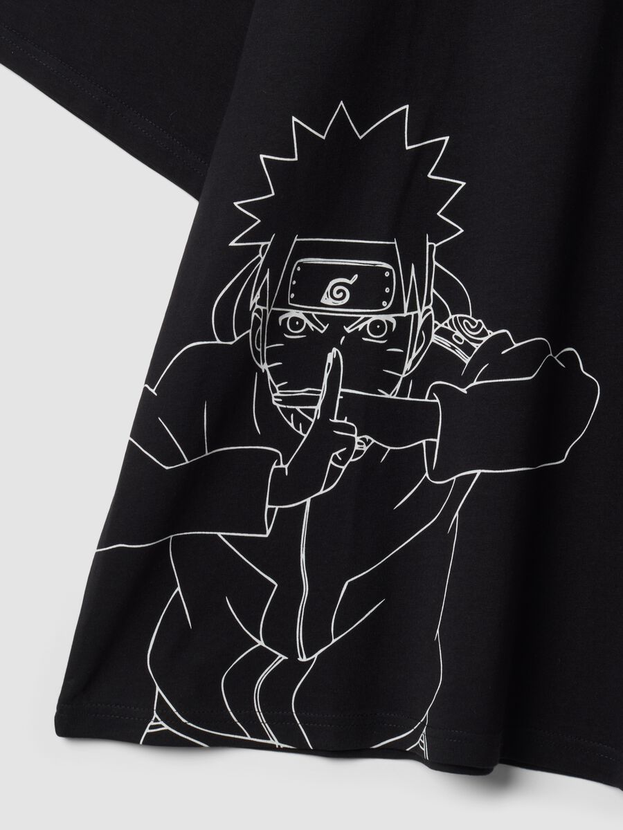 Black 100% Cotton Naruto Print T-Shirt_6