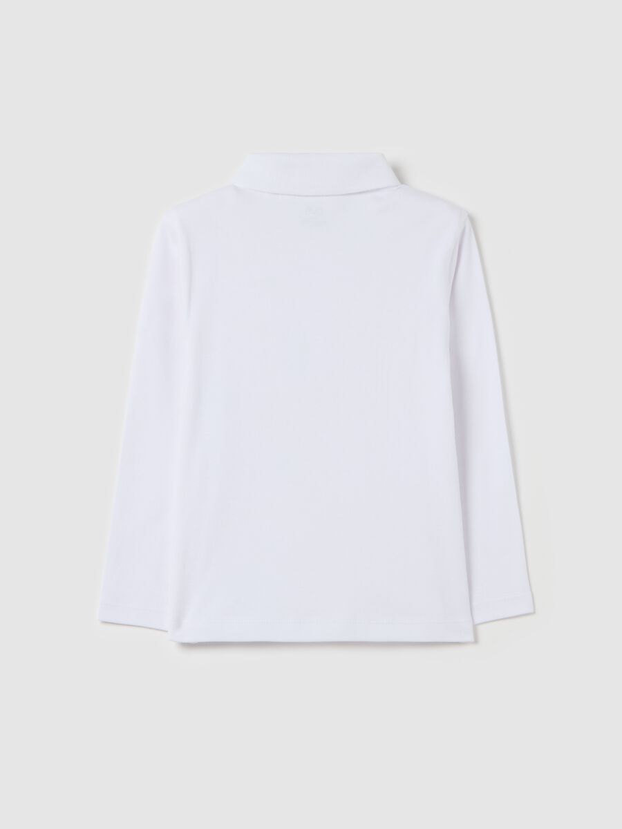 Long-sleeved cotton polo shirt_1