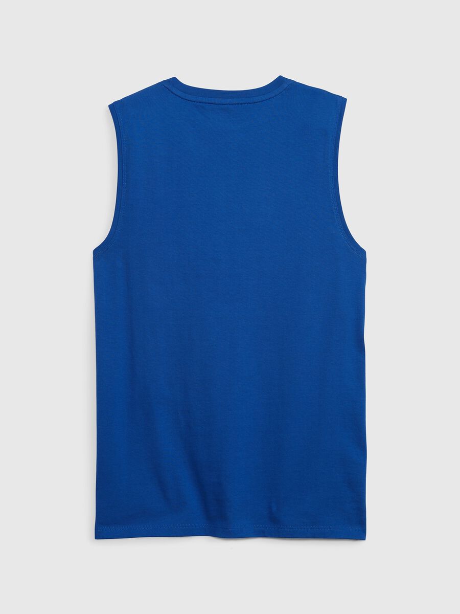Cotton tank top with lettering print_1