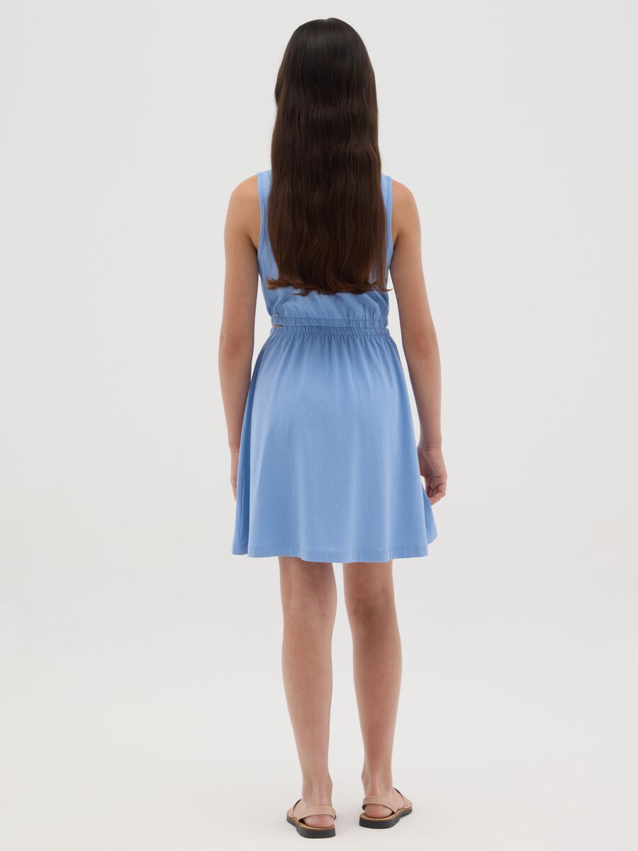 Sleeveless regular blue jersey dress_2