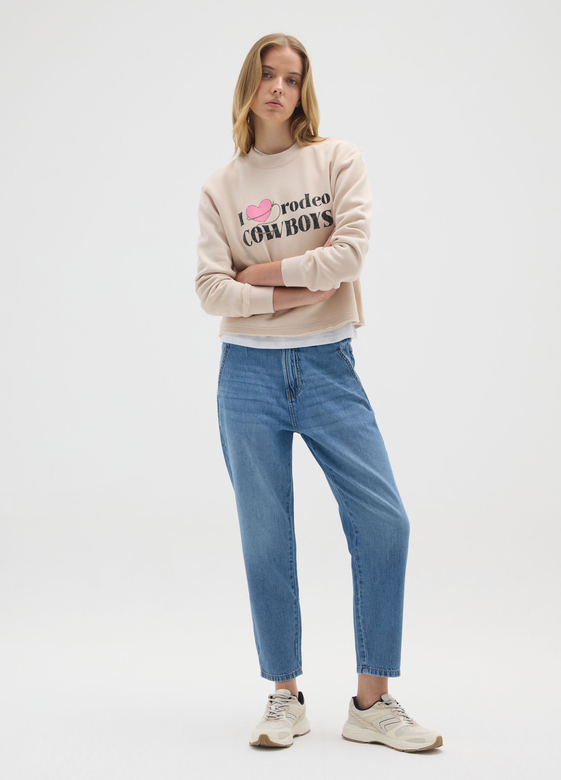 Multicolour cotton-blend regular fit sweatshirt
