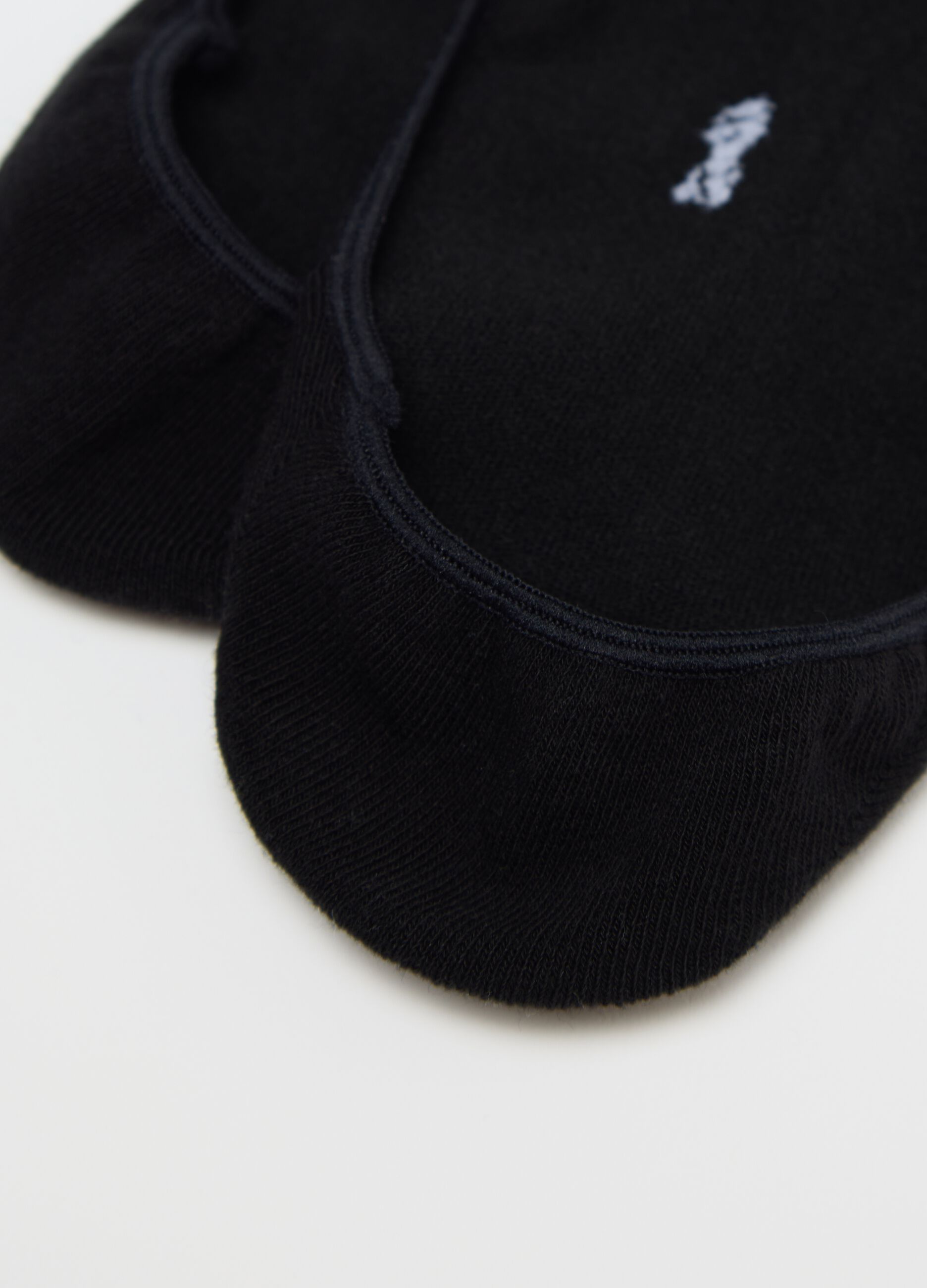 Three-pack black shoe liners in stretch cotton