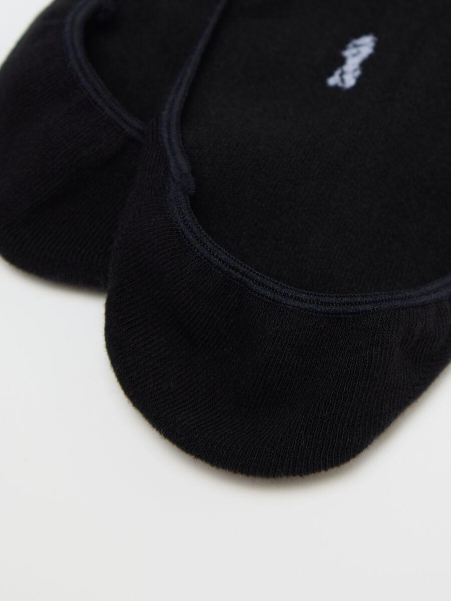 Three-pack black shoe liners in stretch cotton_1