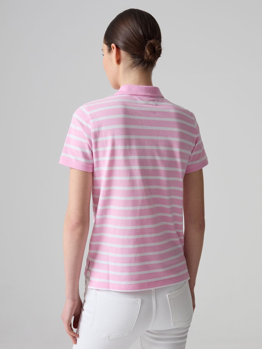 Organic cotton piquet polo shirt with stripes_2