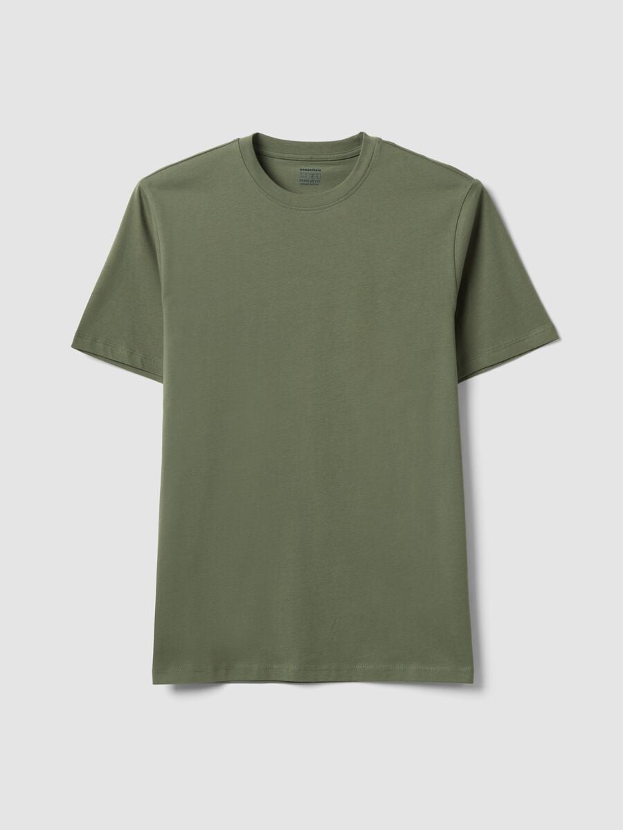 T-shirt verde in puro cotone organico jersey regular fit_0