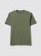 T-shirt verde in puro cotone organico jersey regular fit_0