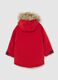 Red padded children's jacket regular fit with hood and zip_1