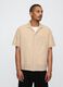 Beige linen short sleeve shirt_0