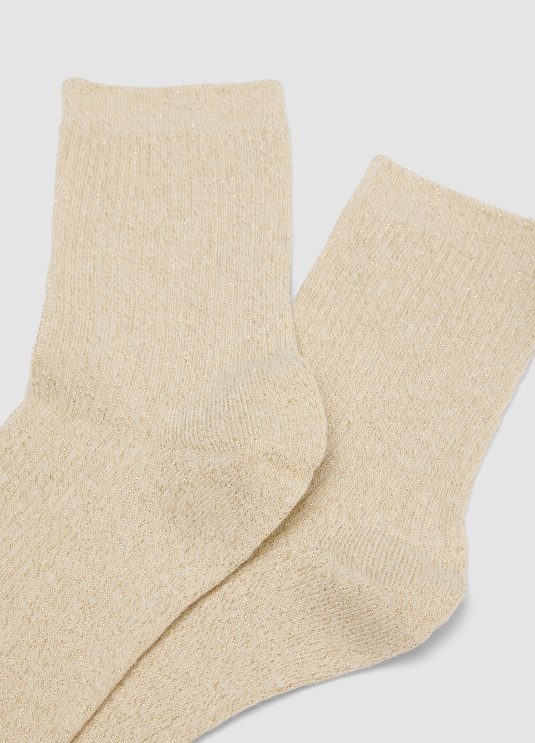 2-pack of beige organic stretch cotton socks