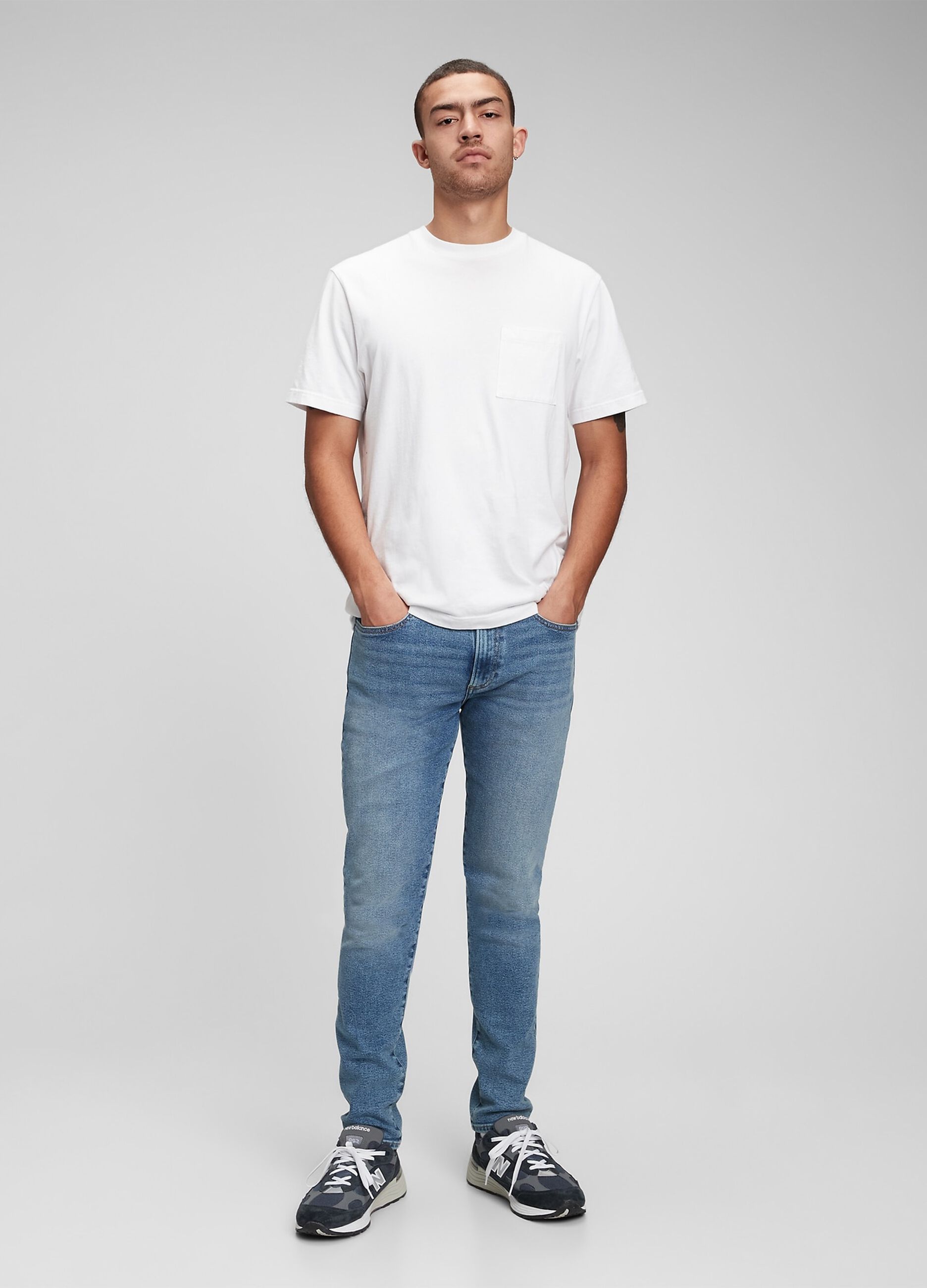 Jeans skinny fit con scoloriture_0