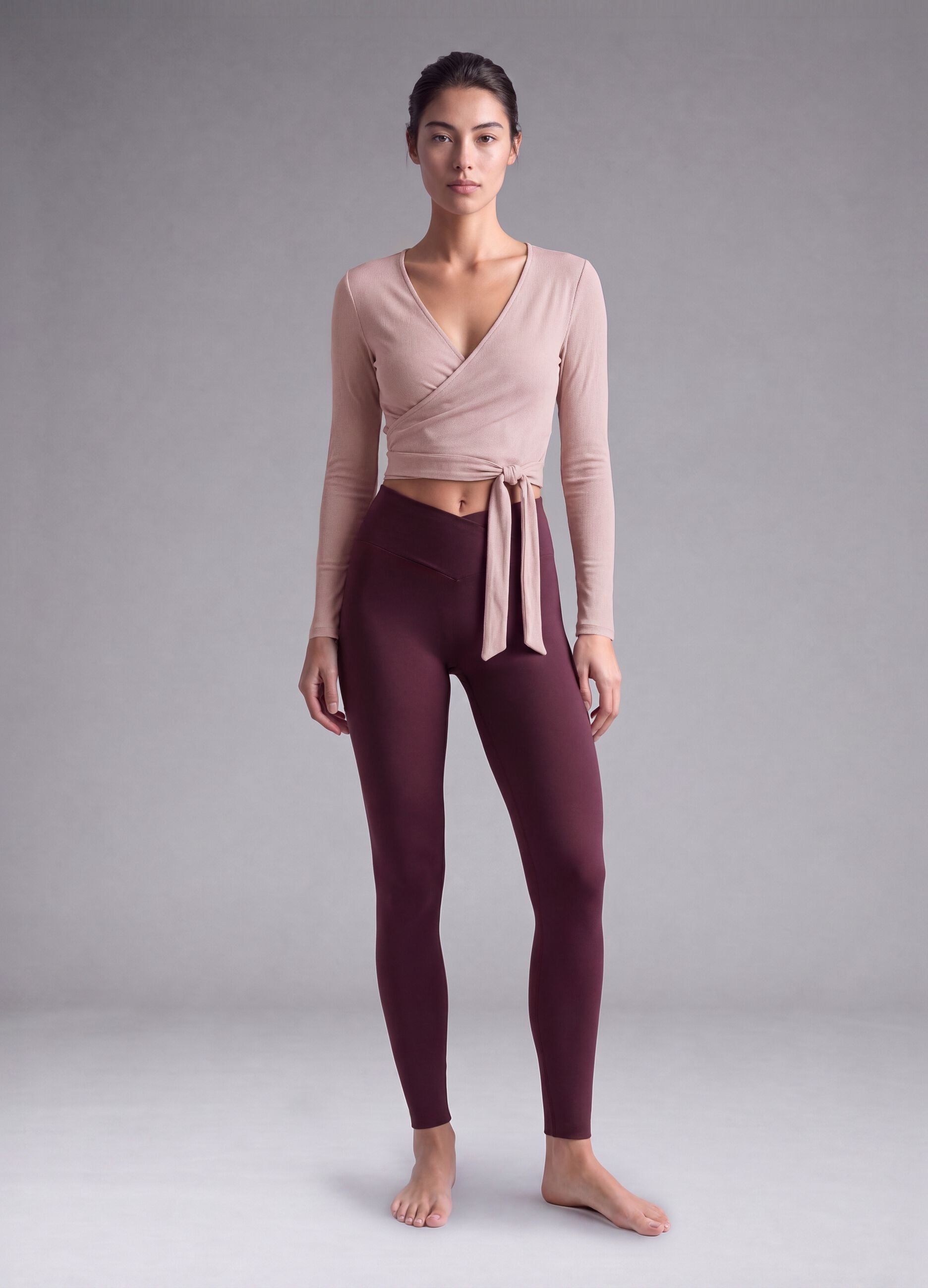 Leggings slim viola in tessuto elasticizzato a vita regular ALTAVIA STUDIO