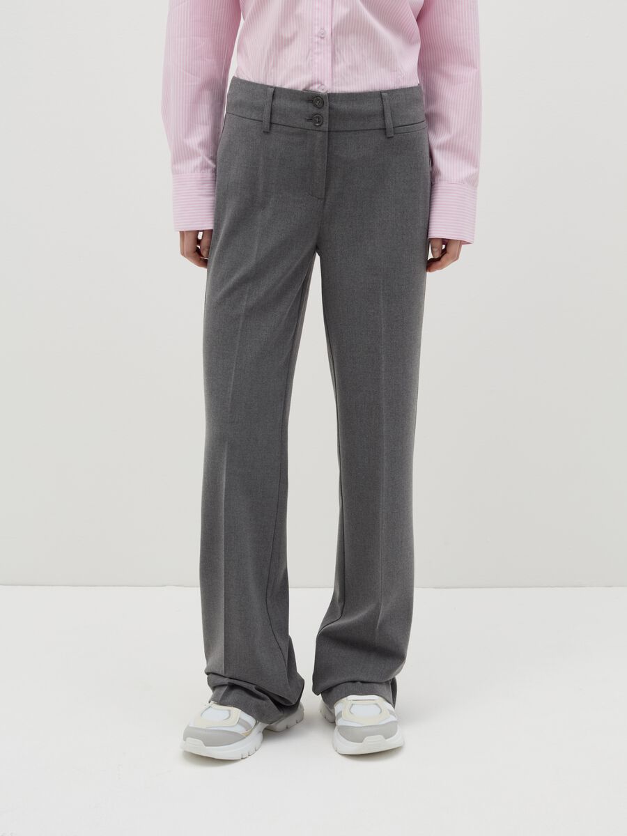 Flare-fit trousers with double button_1