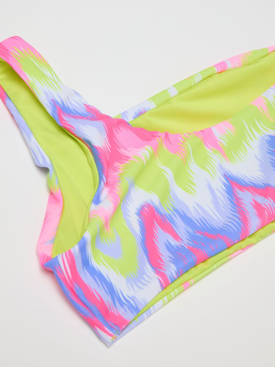 Trikini bikini da ragazza in tessuto elasticizzato multicolor_3