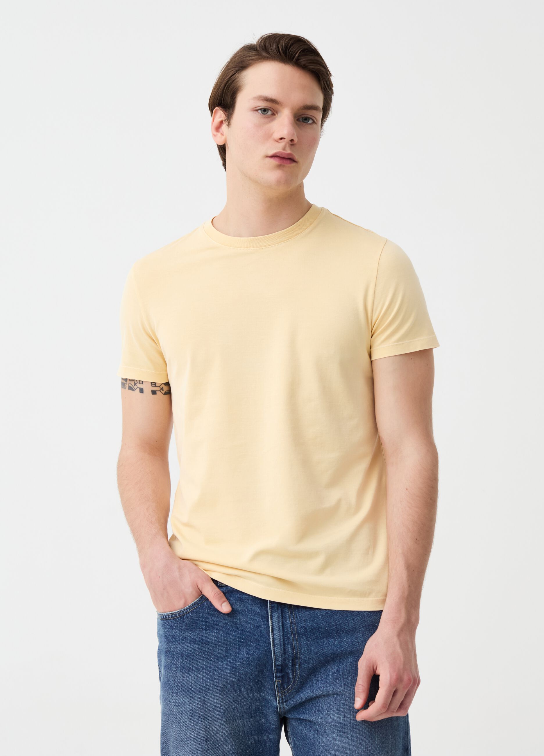 Ovs T-shirt in cotone con scollo rotondo