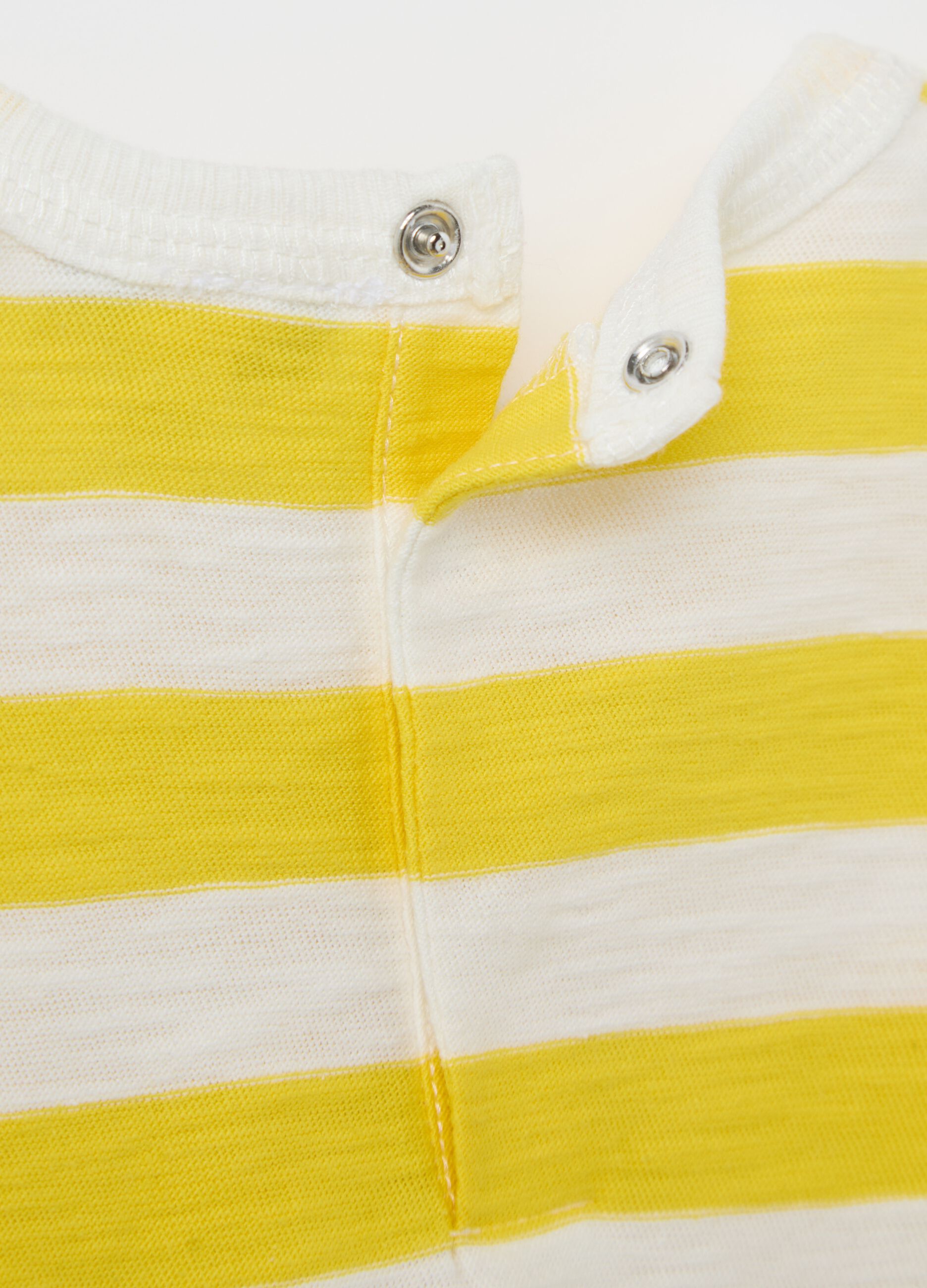 Top with yellow and white stripes in cotton