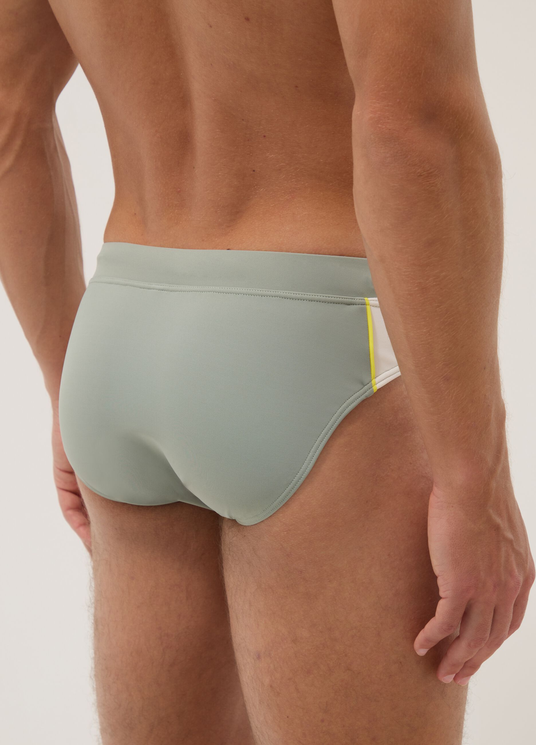 Green stretch swim briefs
