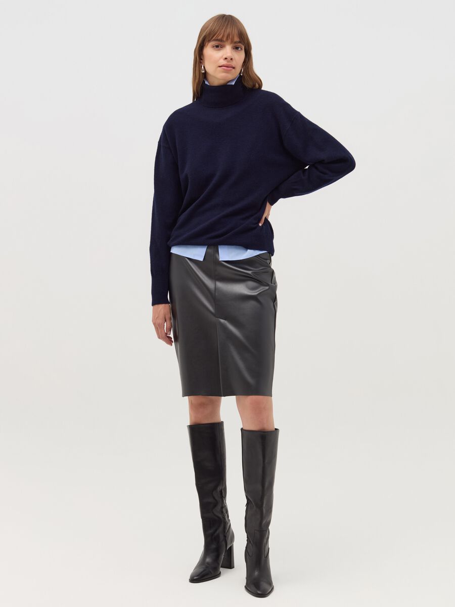 Solid colour wool turtleneck jumper_1