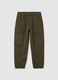 Green Stretch Cotton Blend Children's Trousers_0