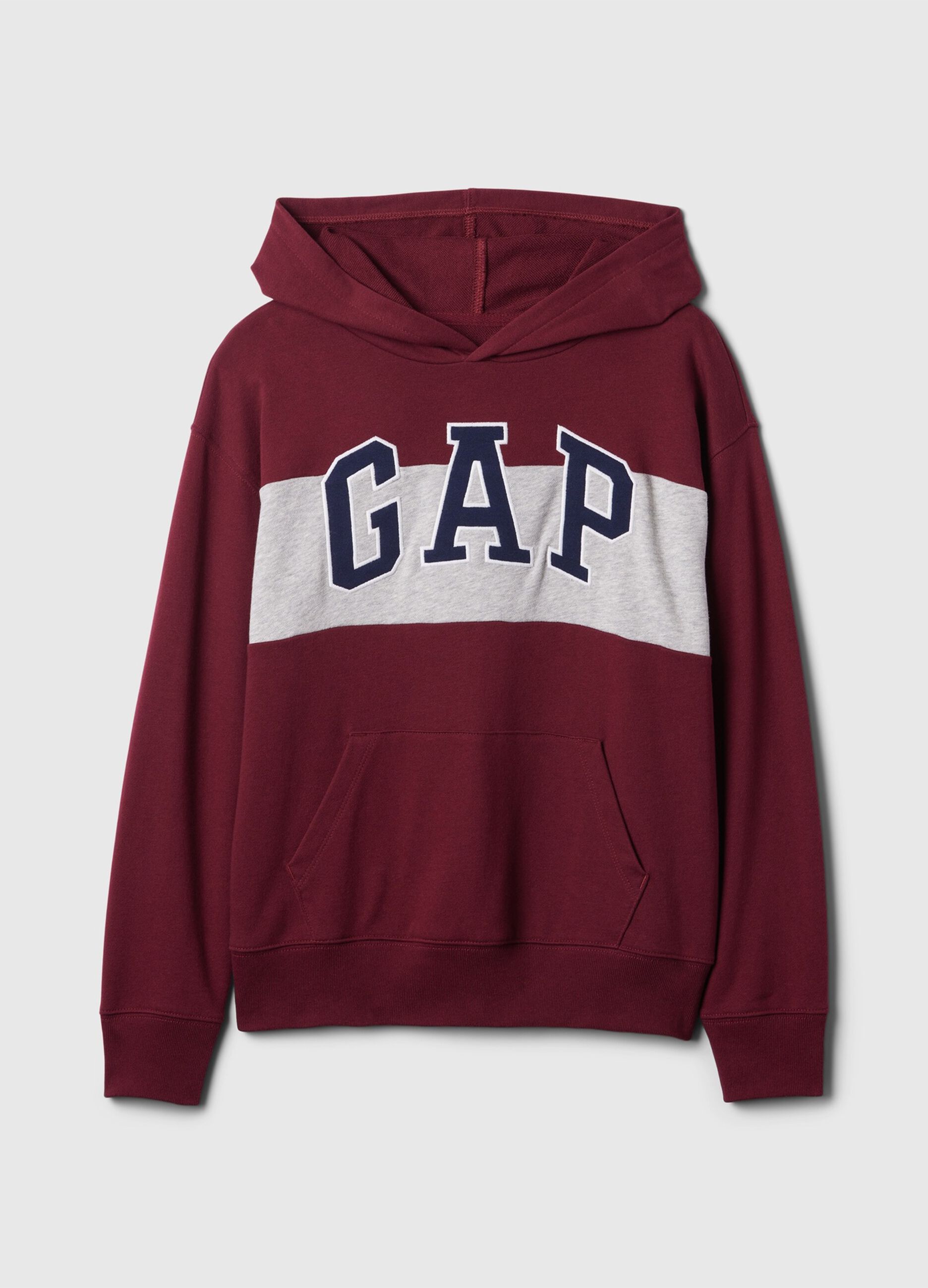 Felpa colorblock con ricamo logo