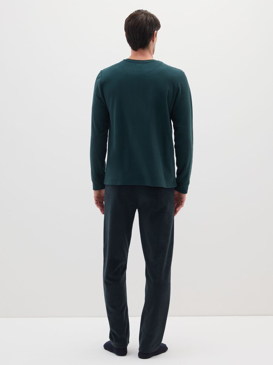 Regular Fit Green Fleece Pyjamas_2