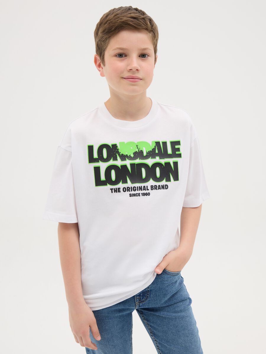 Cotton T-shirt with logo print_0