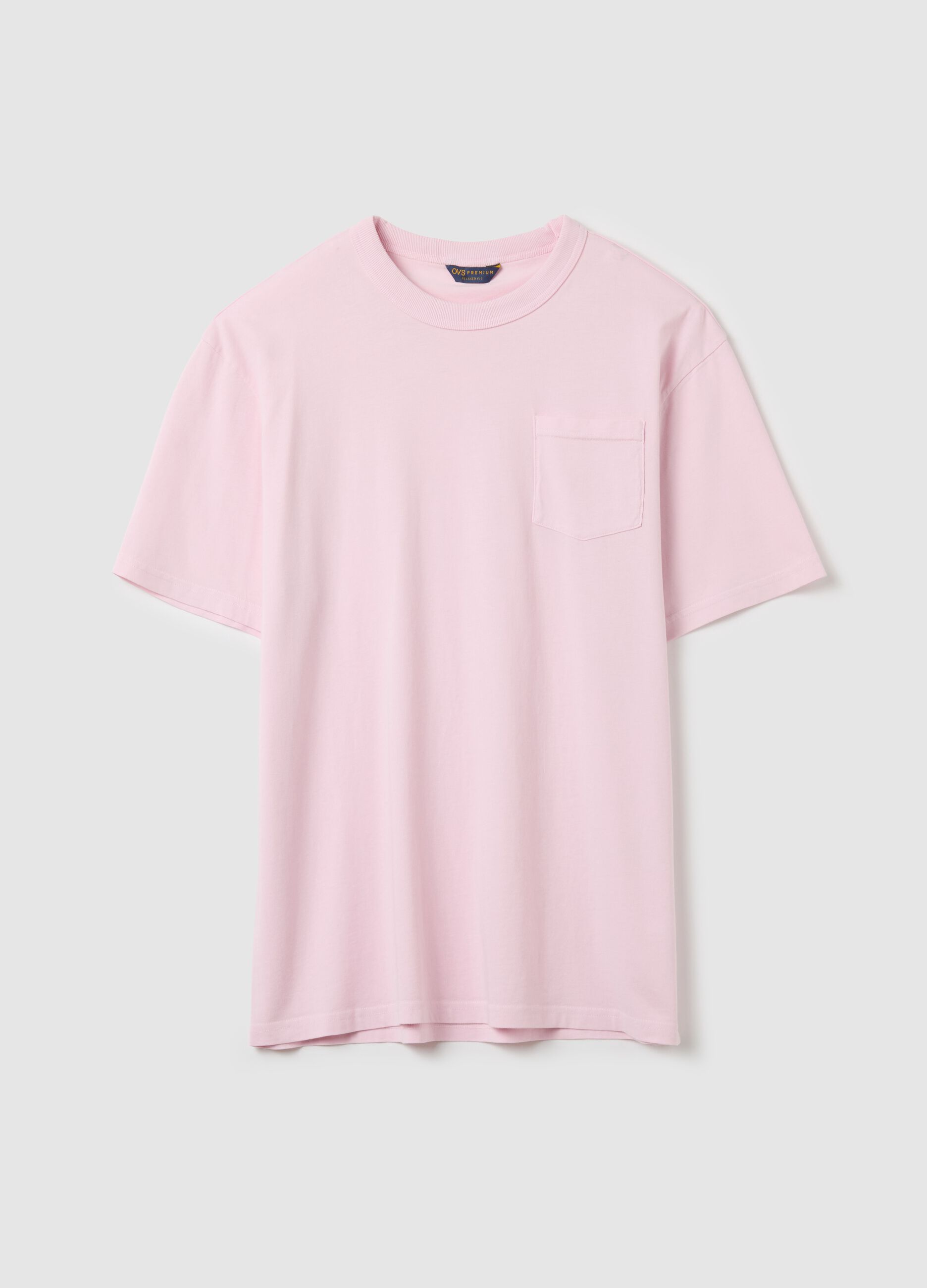 T-shirt relaxed fit in cotone con tasca 