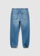 Boy's blue regular fit pure cotton jog denim_4