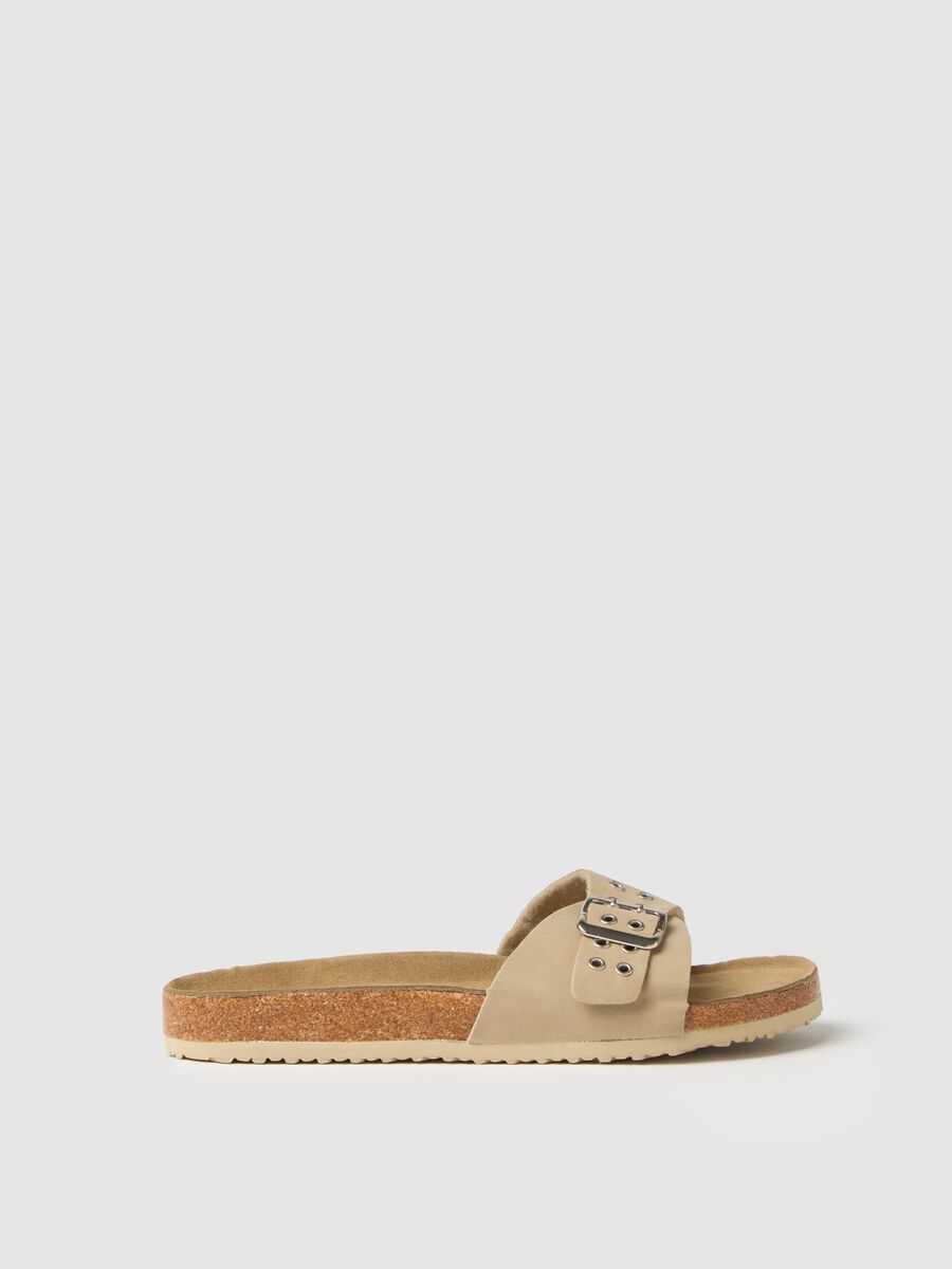 Women's Beige Faux Leather Sandals_0