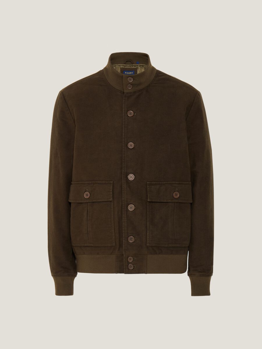 Bomber scamosciato a collo alto_2