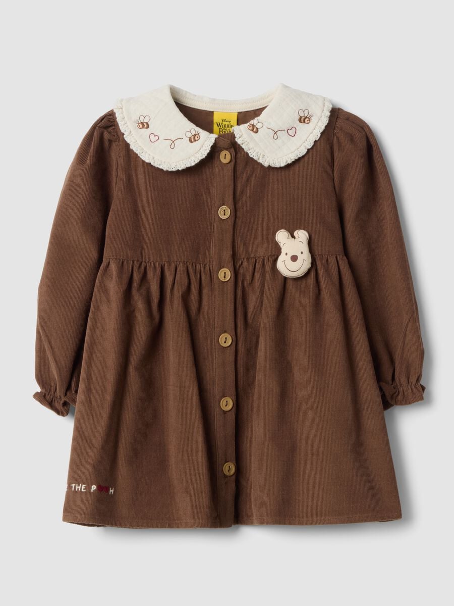 Abito marrone chiaro in puro cotone con stampa Winnie The Pooh wide fit_0