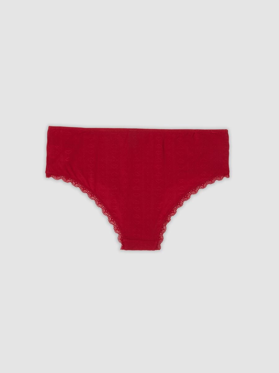 Slip hipster rosso in modal elasticizzato con pizzo_1